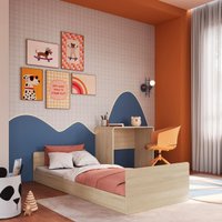 Cama Infanto Juvenil com Escrivaninha Solteiro Carvalho Araguaia Completa Móveis