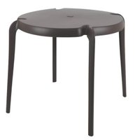 Mesa Plástica Redonda 79x71cm Marrom Tramontina Clarice Quiosque Jardim Área Externa