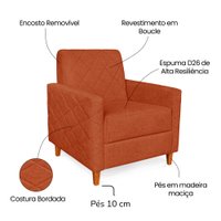 Poltrona Decorativa Paris 78 cm Boucle 3303 Ezz