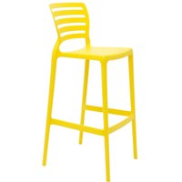 Banqueta Alta Tramontina Sofia Amarelo com Encosto Plástico Resistente Bancada Balcão Cozinha Bar
