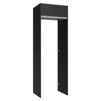 Porta-Geladeira 73 cm 1 Porta Basculante Preto/Rustic/Preto Glamy Madesa