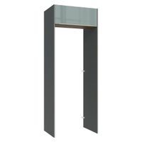 Porta-Geladeira 83 cm 1 Porta Basculante Cinza/Rustic/Cinza Lux Madesa