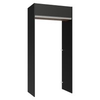 Porta-Geladeira 103 cm 1 Porta Basculante Preto/Rustic/Preto Glamy Madesa
