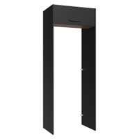 Porta-Geladeira 83 cm 1 Porta Basculante Preto/Rustic/Preto Agata Madesa