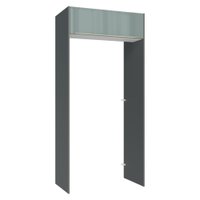 Porta-Geladeira 103 cm 1 Porta Basculante Cinza/Branco/Cinza Lux Madesa