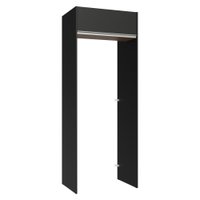 Porta-Geladeira 83 cm 1 Porta Basculante Preto/Rustic/Preto Glamy Madesa