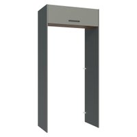 Porta-Geladeira 103 cm 1 Porta Basculante Cinza/Rustic/Cinza Agata Madesa