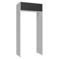 Porta-Geladeira 103 cm 1 Porta Basculante Branco/Preto Agata Madesa
