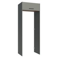 Porta-Geladeira 83 cm 1 Porta Basculante Cinza/Rustic/Cinza Agata Madesa