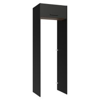 Porta-Geladeira 73 cm 1 Porta Basculante Preto/Rustic/Preto Agata Madesa