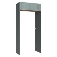 Porta-Geladeira 103 cm 1 Porta Basculante Cinza/Rustic/Cinza Lux Madesa