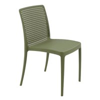 Cadeira Plástica Verde Oliva Tramontina Isabelle Resistente Empilhável Cozinha Sala Área Gourmet