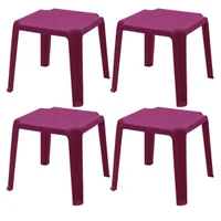 Kit 4 Mesas Plásticas de Atividades Infantil Rosa Tramontina Adoleta 49x42cm Brinquedoteca Escola