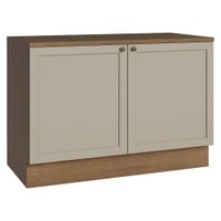 Balcão Gabinete de Pia 120 cm (Com Tampo) Rustic/Crema Vik Madesa