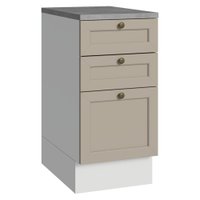 Balcão de Cozinha 40 cm 3 Gavetas Branco/Crema Vik Madesa