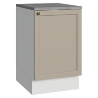 Balcão de Cozinha 50cm 1 Porta (Com Tampo) Branco/Crema Vik Madesa