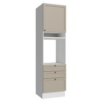 Torre Quente 60 cm 1 Porta 3 Gavetas Branco/Crema Vik Madesa