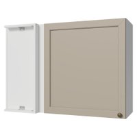 Armário Aéreo de Canto 1 Porta Branco/Crema Vik Madesa
