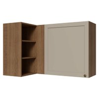 Armário Aéreo de Canto Para Linha 60 cm de Profundidade Rustic/Crema Vik Madesa
