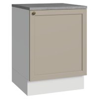 Balcão de Cozinha 60 cm 1 Porta Branco/Crema Vik Madesa
