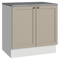 Balcão de Cozinha 80 cm 2 Portas Branco/Crema Vik Madesa