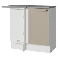 Balcão de Canto 1 Porta Branco/Crema Vik Madesa