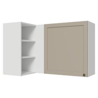 Armário Aéreo de Canto Para Linha 60 cm de Profundidade Branco/Crema Vik Madesa