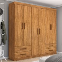 Guarda-Roupa Casal Mondo 6 Portas 4 Gavetas Cinamomo - Pnr Móveis