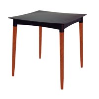 Mesa Diana 70x70 cm em Polipropileno Preto com Pernas de Madeira Eucalipto - Tramontina