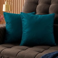 Almofadas Kit Plumie de 45x45cm 2 Uni Velusoft Petróleo Cama inBox