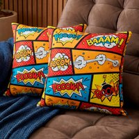 Almofadas Kit Plumie de 45x45cm 2 Uni Estampadas Boom Cama inBox