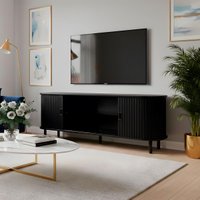 Rack TV até 65” Curvo Ripado 2 Portas Ditália R-636 cor:Preto