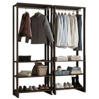 Kit 2 Closet Modulado 3 Prateleiras 200X80 cm EY101 NOVAM - Grafite