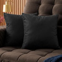 Almofadas Kit Plumie de 45x45cm 2 Uni Velusoft Preto Cama inBox