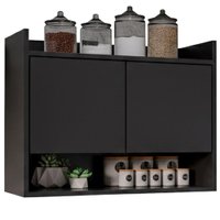 Armario Aereo 2 Portas Cecilia BP 71 cm Eratto Moveis - Preto