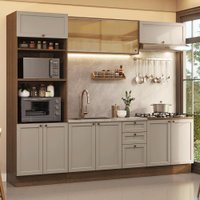 Armário de Cozinha Completa 270 cm Rustic/Crema Vik Madesa 02