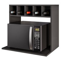 Suporte Microondas Nicho Garrafeiro Lisa BP 60 cm Eratto Moveis - Preto