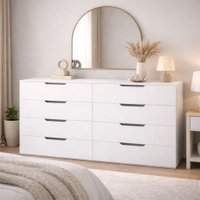 Cômoda Madri 8 Gavetas Branco - Politorno