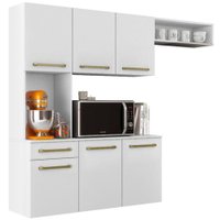 Cozinha Suspensa 6 Portas 163 cm MDP Carol ARMoveis - Branco