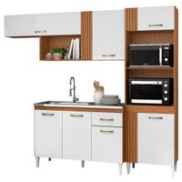 Cozinha Modulada Balcao Para Pia 240 cm MDP Vitoria ARMoveis - Cinamomo Branco