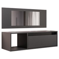 Penteadeira Suspensa 1 Porta Eva 90 cm BP Eratto Moveis - Preto