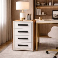 Gaveteiro Valência 4 Gavetas Branco/Freijó - Politorno