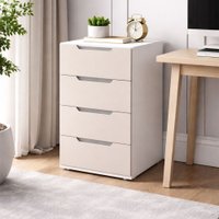 Gaveteiro Madri 4 Gavetas Creme/Branco - Politorno