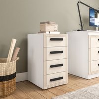 Gaveteiro Valência 4 Gavetas Creme/Branco - Politorno
