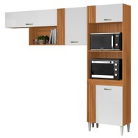 Cozinha Compacta 4 Portas 240 cm MDP Vitoria ARMoveis - Cinamomo Branco