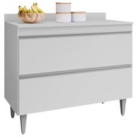 Balcao Com Tampo 2 Portas Basculante Esmeralda 100 cm BP Eratto Moveis - Branco