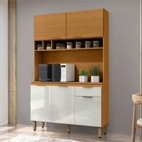 Cozinha Compacta Liz 5 Portas 1 Gaveta Cinamomo/Off White - Mx Móveis