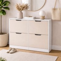 Sapateira Madri 4 Portas Creme/Branco - Politorno