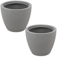 Kit 2 Vasos de Plástico para Flores Folhagens Granito Pedra Asteca Tramontina Jardim Varanda