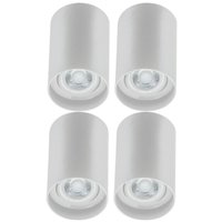 Kit 4 Spots Redondos Altos Luminárias de Sobrepor Iluminação Lâmpada Mr16 Branco Zoom Dital